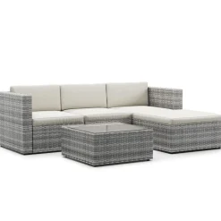 Rattanlounge MALIBU grau/beige