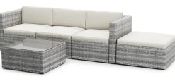 Rattanlounge MALIBU grau/beige