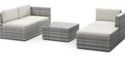 Rattanlounge MALIBU grau/beige