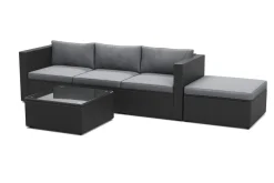 Rattanlounge MALIBU schwarz/anthrazit