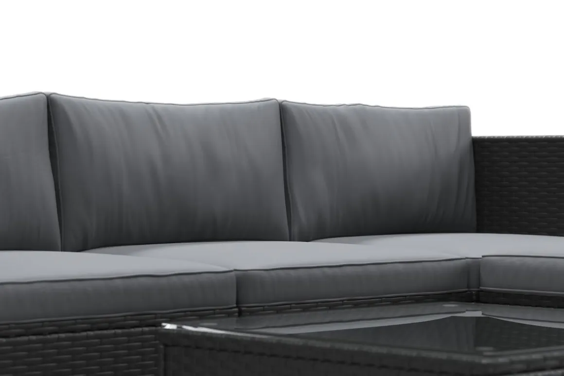 Rattanlounge MALIBU schwarz/anthrazit