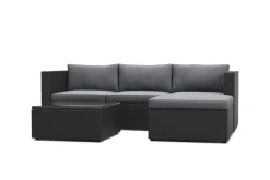 Rattanlounge MALIBU schwarz/anthrazit