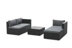 Rattanlounge MALIBU schwarz/anthrazit