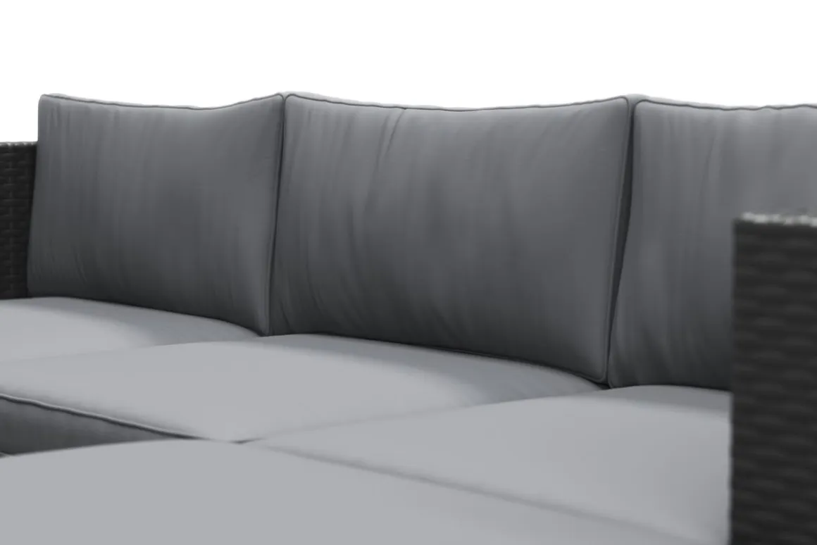 Rattanlounge MALIBU schwarz/anthrazit
