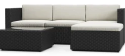 Rattanlounge MALIBU schwarz/beige