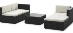 Rattanlounge MALIBU schwarz/beige