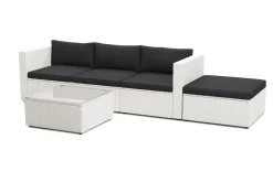 Rattanlounge MALIBU weiss/schwarz
