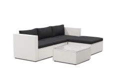Rattanlounge MALIBU weiss/schwarz