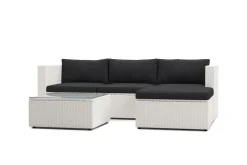 Rattanlounge MALIBU weiss/schwarz