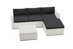 Rattanlounge MALIBU weiss/schwarz