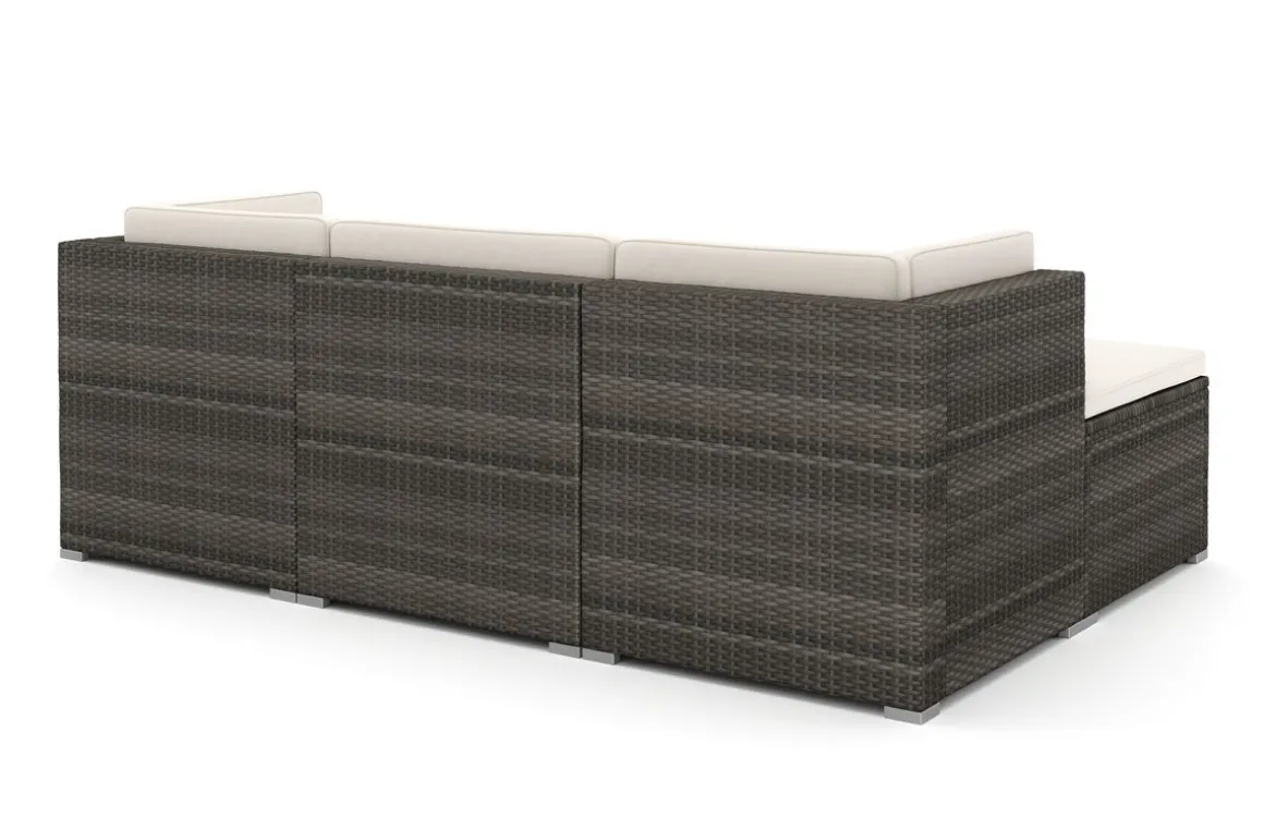 Rattanlounge MILOS grau/beige