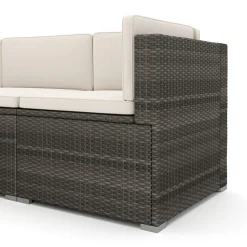 Rattanlounge MILOS grau/beige