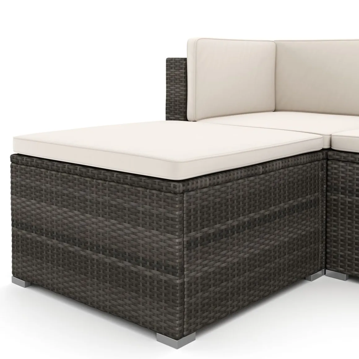 Rattanlounge MILOS grau/beige