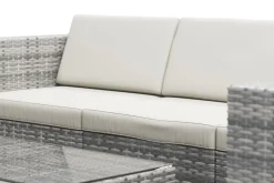 Rattanlounge mit Kissenbox BORA BORA grau/weiss