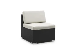 Rattanlounge mit Kissenbox BORA BORA schwarz/weiss