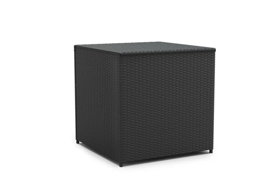 Rattanlounge mit Kissenbox BORA BORA schwarz/weiss