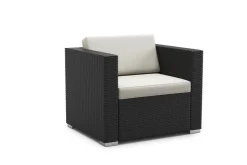 Rattanlounge mit Kissenbox BORA BORA schwarz/weiss