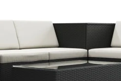 Rattanlounge mit Kissenbox BORA BORA schwarz/weiss