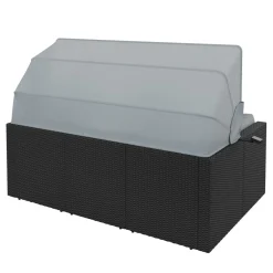 Rattanlounge mit LED COMODO schwarz/grau