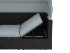 Rattanlounge mit LED COMODO schwarz/grau