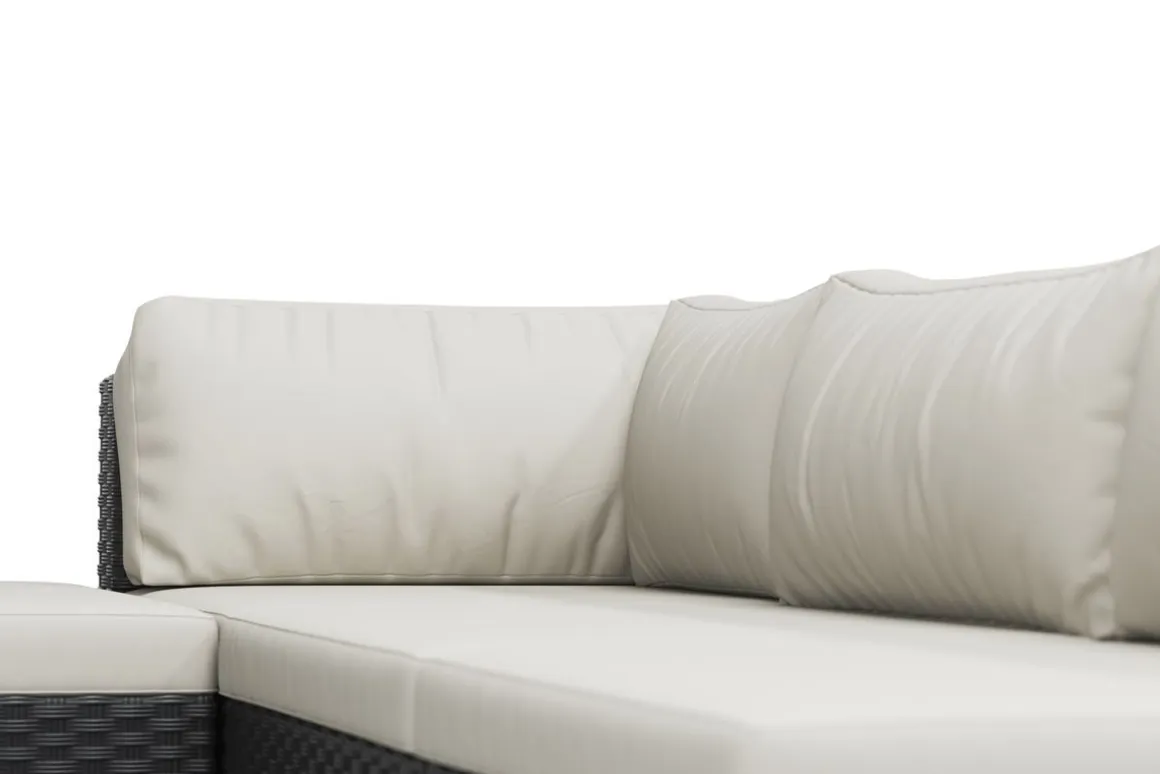 Rattanlounge NAXOS schwarz/beige