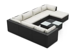 Rattanlounge NAXOS schwarz/beige