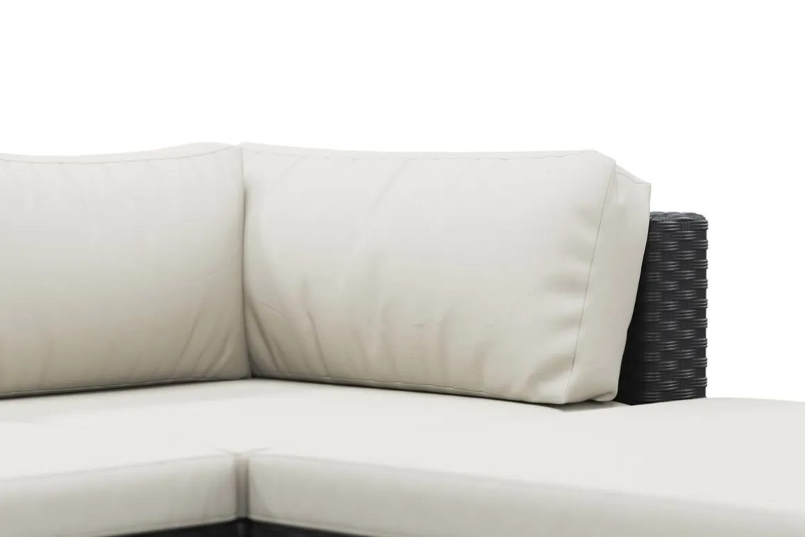 Rattanlounge NAXOS schwarz/beige