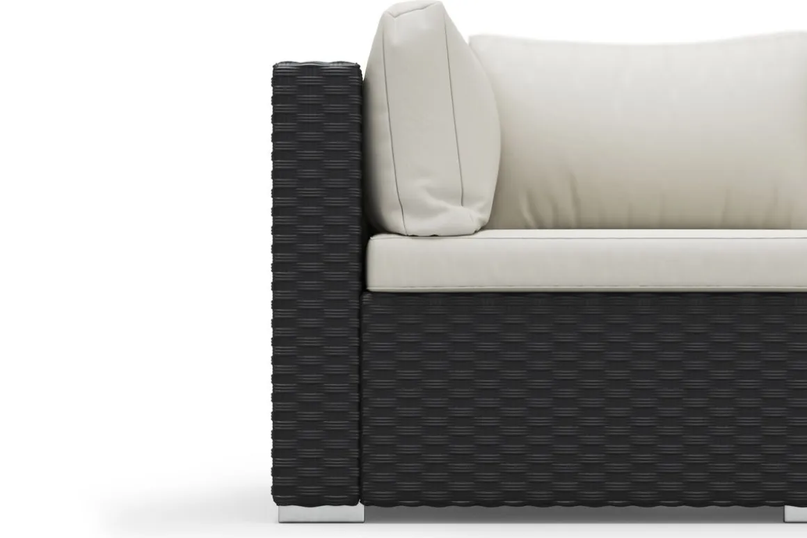 Rattanlounge NAXOS schwarz/beige