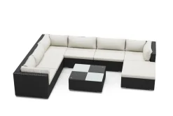 Rattanlounge NAXOS schwarz/beige