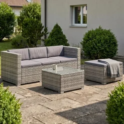 Rattanlounge NIZZA grau/anthrazit