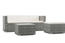 Rattanlounge NIZZA grau/beige