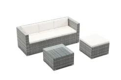 Rattanlounge NIZZA grau/beige