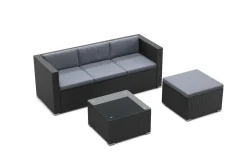 Rattanlounge NIZZA schwarz/anthrazit