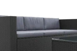 Rattanlounge NIZZA schwarz/anthrazit
