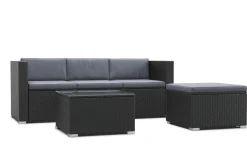 Rattanlounge NIZZA schwarz/anthrazit