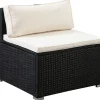 Rattanlounge RAVENNA schwarz/beige