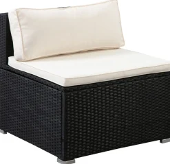 Rattanlounge RAVENNA schwarz/beige