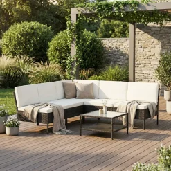 Rattanlounge RIVERA braun/beige