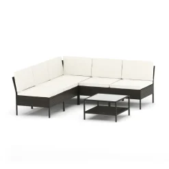 Rattanlounge RIVERA braun/beige