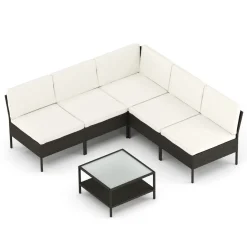 Rattanlounge RIVERA braun/beige