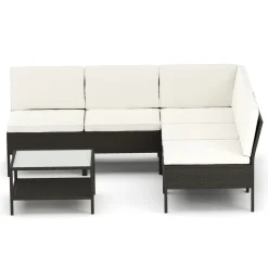 Rattanlounge RIVERA braun/beige