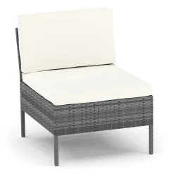 Rattanlounge RIVERA grau/beige
