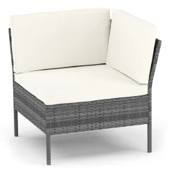 Rattanlounge RIVERA grau/beige