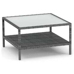 Rattanlounge RIVERA grau/beige