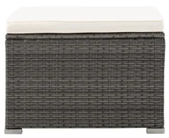 Rattanlounge SALERNO grau/beige