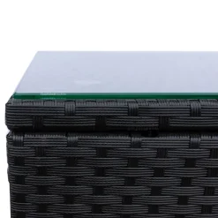 Rattanlounge SALERNO schwarz/anthrazit