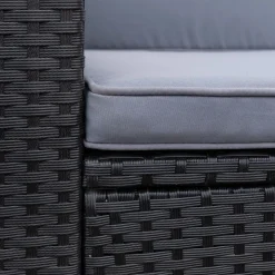 Rattanlounge SALERNO schwarz/anthrazit