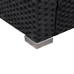 Rattanlounge SALERNO schwarz/anthrazit