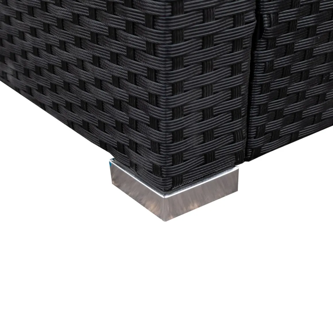 Rattanlounge SALERNO schwarz/anthrazit