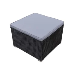 Rattanlounge SALERNO schwarz/anthrazit